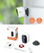 Wireless Outdoor Security Camera 2.5K – No-Drill Magnetic Mount, Night Vision, Smart Alerts, 2-Way Audio Dzees G1